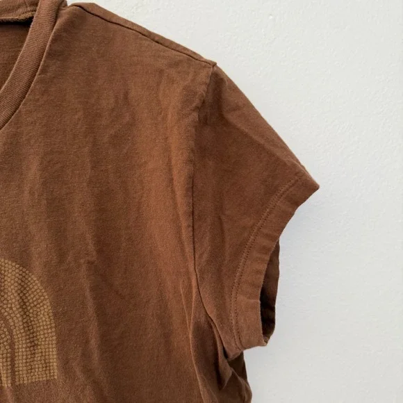 The North Face A5 Series Brown Paisley Logo y2k T-Shirt Womens Large L/G - Picture 4 of 8